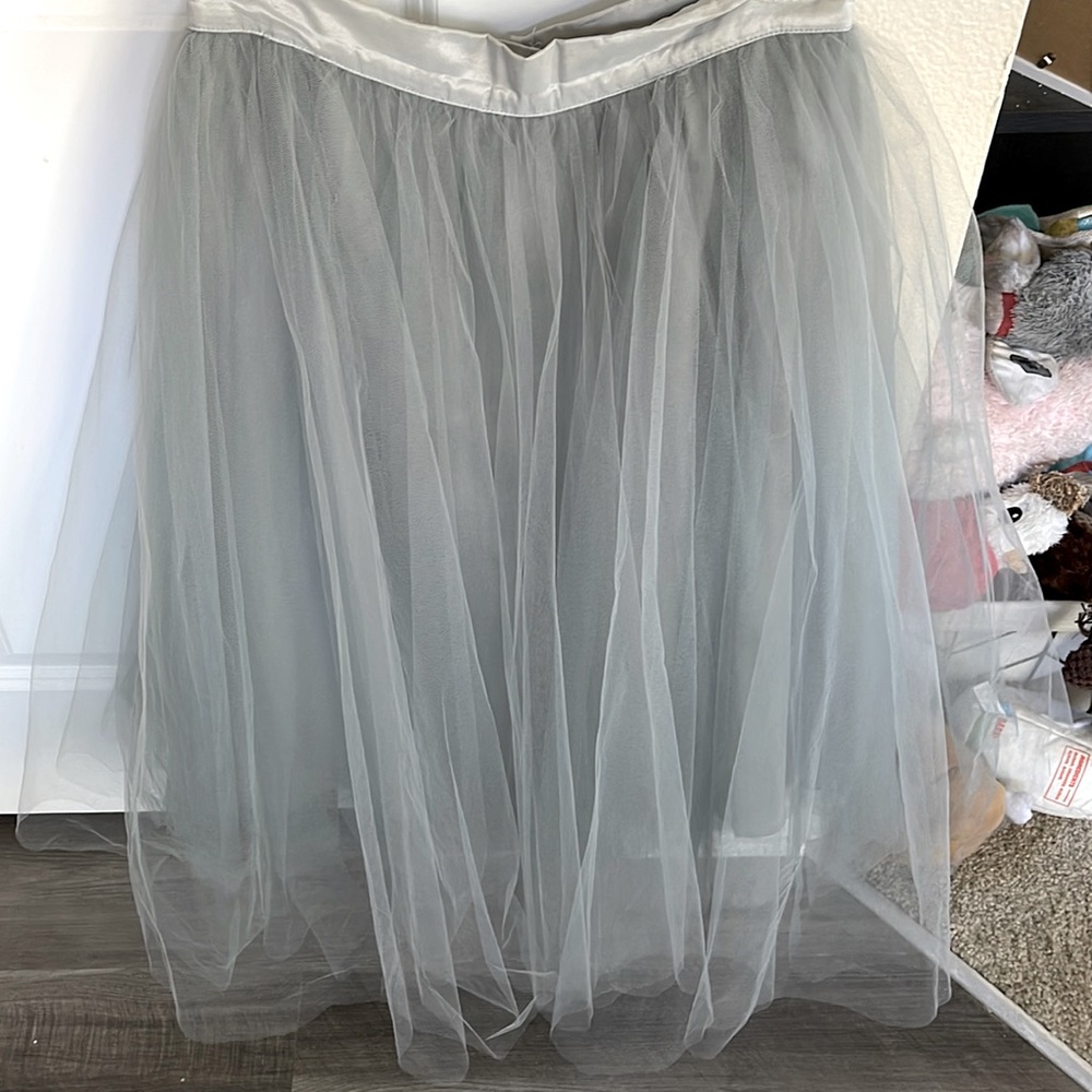 Alexandra Grecco Tulle Skirt Silver Blue Grey